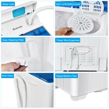 Load image into Gallery viewer, 26 Pound Portable Semi-automatic Washing Machine with Built-in Drain Pump-Blue

