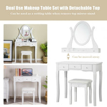 Load image into Gallery viewer, Vanity Set with Removable Makeup Organizer-White
