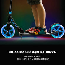 Load image into Gallery viewer, Portable Folding Sports Kick Scooter w/ LED Wheels-Blue
