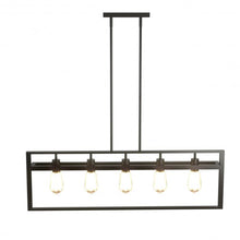 Load image into Gallery viewer, 5-Lights Pendant Lamp with Iron Square Lamp Shade
