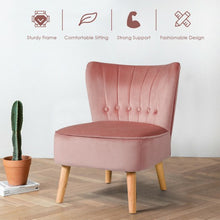 Load image into Gallery viewer, Armless Accent Chair Tufted Velvet Leisure Chair-Pink
