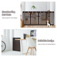 Load image into Gallery viewer, 36&quot; Folding Wooden Freestanding Pet Gate  with 360° Hinge-Espresso
