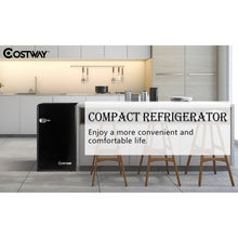 Load image into Gallery viewer, 3.2 Cu Ft Retro Compact Refrigerator w/ Freezer Interior Shelves Handle-Black
