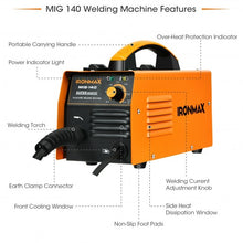 Load image into Gallery viewer, 110V MIG 140 Welding Machine Automatic Feed Welder w/IGBT System &amp; Synergic Adj
