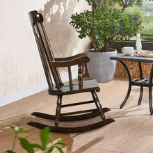 Load image into Gallery viewer, Solid Wood Porch Glossy Finish Rocking Chair-Coffee
