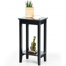 Load image into Gallery viewer, 2-Tier Nightstand End Side Wooden Legs Table for Bedroom-Black
