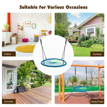 Load image into Gallery viewer, 40&#39;&#39; Spider Web Tree Swing Kids Outdoor Play Set with Adjustable Ropes-Blue
