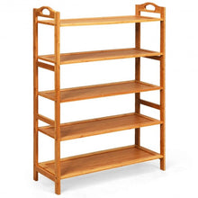 Load image into Gallery viewer, 5-Tier Bamboo FreeStanding Shoe Rack-Natural
