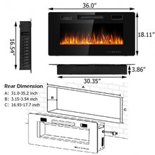 Load image into Gallery viewer, 36&quot; Recessed Ultra Thin Wall Mounted Electric Fireplace
