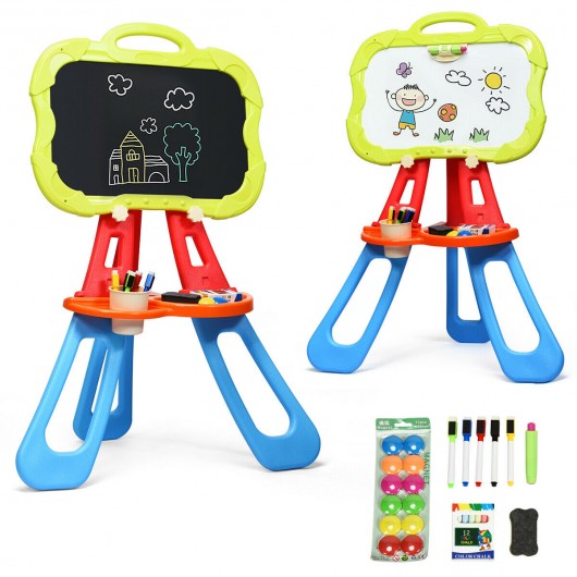 4 in 1 Double Sided Magnetic Kids Art Easel-Blue