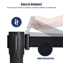 Load image into Gallery viewer, 6 Pcs Stanchion Post Crowd Control Barriers Queue Pole w/Retractable Belt-Black
