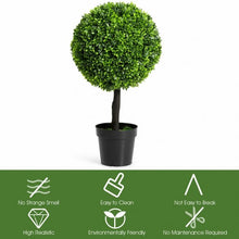 Load image into Gallery viewer, 24&quot; Artificial Boxwood Topiary Decorative Ball Tree
