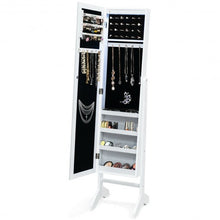Load image into Gallery viewer, Freestanding Mirrored Jewelry Armoire Cabinet with Lights
