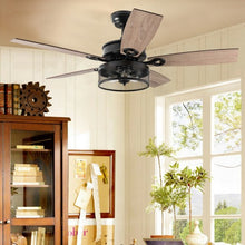 Load image into Gallery viewer, 48-Inch Ceiling Fan with 5 Wooden Rustic Reversible Blades
