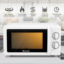 Load image into Gallery viewer, 0.7 Cu. ft Retro Countertop Compact Microwave Oven-White
