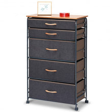 Load image into Gallery viewer, 5-Drawer Fabric Metal Frame Dresser Storage Organizer with Wheel
