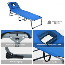 Load image into Gallery viewer, Folding Chaise Lounge Chair Bed Adjustable Outdoor Patio Beach-Blue
