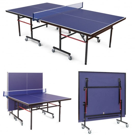 Removable Foldable Net Table Tennis Table with Locking Casters