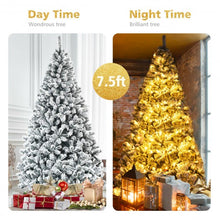 Load image into Gallery viewer, 7.5 Feet Snow Flocked Hinged Artificial Christmas Tree without Lights
