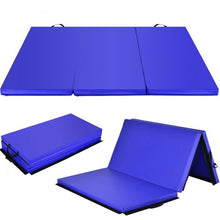 Load image into Gallery viewer, 6&#39; x 4&#39; Tri-Fold Gymnastics Mat Thick Folding Panel-Blue
