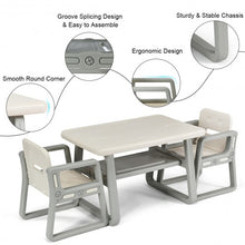 Load image into Gallery viewer, Kids Table and 2 Chairs Set with Storage Shelf-White
