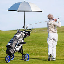 Load image into Gallery viewer, Foldable 3 Wheels Push Pull Golf Trolley with Scoreboard Bag-Navy

