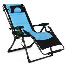 Load image into Gallery viewer, Outdoor Folding Padded Zero Gravity Lounge Chair-Navy
