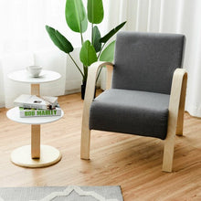 Load image into Gallery viewer, Mid Century Fabric Upholstered Wood Lounge Arm chair
