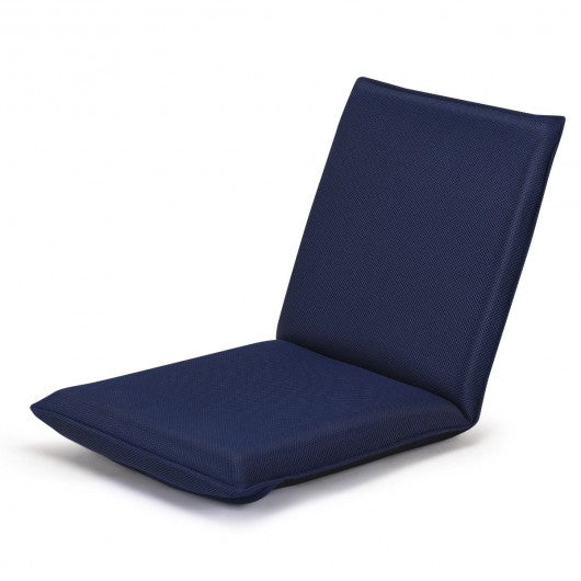 Adjustable 6-position Floor Chair Folding Lazy Man Sofa Chair-Navy