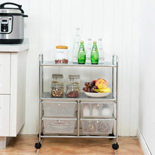 Load image into Gallery viewer, 4 Drawers Shelves Rolling Storage Cart Rack-Clear

