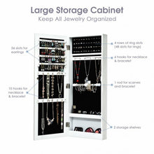 Load image into Gallery viewer, Wall Mounted Mirrored Storage Jewelry Cabinet
