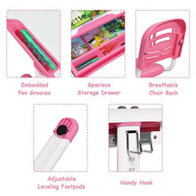 Load image into Gallery viewer, Height Adjustable Children�s Desk Chair Set -Pink

