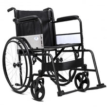 Load image into Gallery viewer, 24" Folding Foldable Backrest Transport Wheelchair
