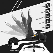 Load image into Gallery viewer, Massage Gaming Chair with Footrest-White
