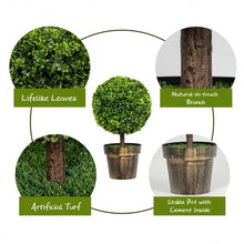 Load image into Gallery viewer, 2 PCS 24&quot; Artificial Boxwood Topiary Ball Tree
