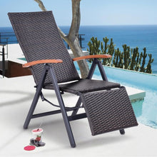 Load image into Gallery viewer, Garden Folding Rattan Aluminum Recliner Chair
