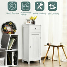 Load image into Gallery viewer, Wooden Storage Free-Standing Floor Cabinet with Drawer and Shelf-White
