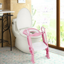 Load image into Gallery viewer, Potty Training Toilet Seat w/ Step Stool Ladder-Pink
