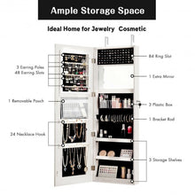 Load image into Gallery viewer, Lockable Storage Jewelry Cabinet with Frameless Mirror-White
