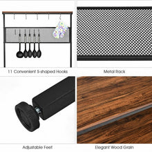 Load image into Gallery viewer, 4-Tier Kitchen Rack Stand with Hooks &amp; Mesh Panel

