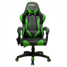 Load image into Gallery viewer, Gaming Chair Reclining Swivel with Massage Lumbar Support -Green
