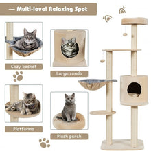 Load image into Gallery viewer, 56.5&quot; Multi-Level Cat Tree Kitten Climbing Tower-Beige
