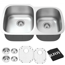 Load image into Gallery viewer, 32&quot; Stainless Steel Double Bowl Kitchen Sink
