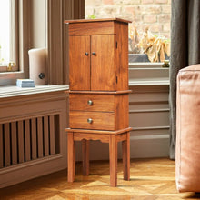 Load image into Gallery viewer, Vintage Jewelry Storage Standing with Top Flip Makeup Mirror

