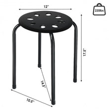 Load image into Gallery viewer, Set of 6 Portable Plastic Stack Stools -Black
