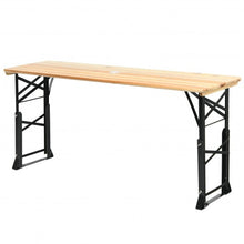 Load image into Gallery viewer, 66.5&quot; Outdoor Wood Folding Picnic Table with Adjustable Heights
