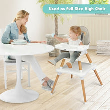 Load image into Gallery viewer, 4-in-1 Baby Wooden Convertible High Chair -Gray
