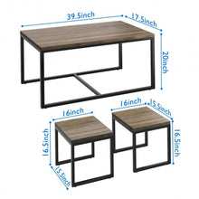 Load image into Gallery viewer, 3 Pieces Wood Coffee End Table Set
