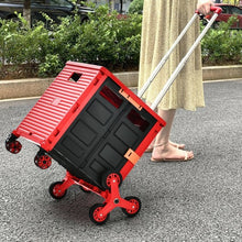 Load image into Gallery viewer, Costway Foldable Utility Cart for Travel and Shopping-Red

