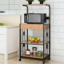 Load image into Gallery viewer, 3-tier Iron Frame Rolling Kitchen Storage Cart w/ Electric Outlet

